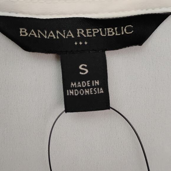 Banana Republic Factory Blouse Snow Day White SIze Small Adjustable Straps NWT - Picture 3 of 8